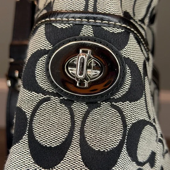 Coach Signature Black and Gray Tote - Picture 14 of 16
